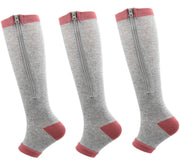 Roiii Zipper Compression Socks 15-20 mmHg Open Toe, Medical Zip Up Compression Stockings for Women and Men - Improves Blood Circulation, Relieves Pain & Swelling