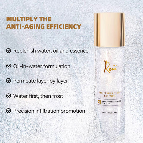 Roiii Light Bulb Glow Essence Serum - Vitamin C + Niacinamide + Hyaluronic Acid - Brightening Face Essence for Glowing Skin - Reduce Dark Spots & Even Skin Tone