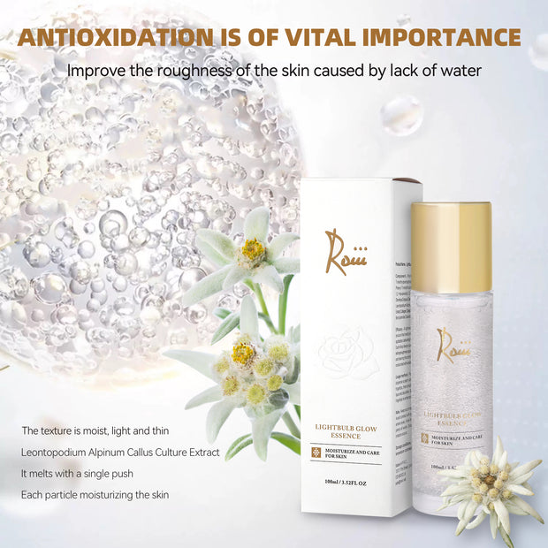 Roiii Light Bulb Glow Essence Serum - Vitamin C + Niacinamide + Hyaluronic Acid - Brightening Face Essence for Glowing Skin - Reduce Dark Spots & Even Skin Tone