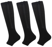 Roiii Zipper Compression Socks 15-20 mmHg Open Toe, Medical Zip Up Compression Stockings for Women and Men - Improves Blood Circulation, Relieves Pain & Swelling