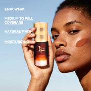 Roiii Lightweight SPF 50 Liquid Foundation - Full Coverage Sunscreen Makeup, Oil-Free & Long Lasting, Hydrating with Hyaluronic Acid for All Skin Types for Gym, Sports, Dancing