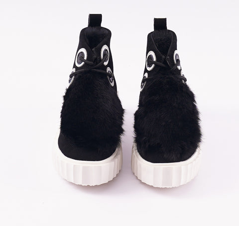 Roiii Winter Women Warm Fur Leather Snow Winter Boot Shoe