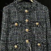 Roiii Lady Tweed Blazer Jacket Slim Coat Y221151