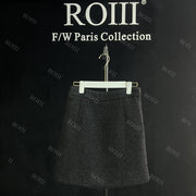 Roiii Tweed Mini Dress Skirt for Women Lady Q5008