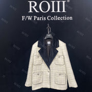 Roiii Womens Vinatge Tweed Blazer Jacket Y221137