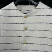 Roiii Women's Long Sleeve Open Front Striped Blazer Jackets Y221026
