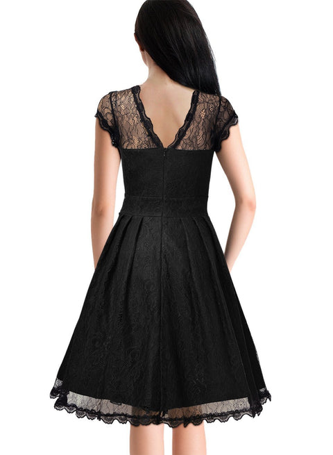 Roiii New Short Sleeve Lace Dress