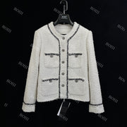 Roiii Women's Collarless Tweed Jacket Y221138