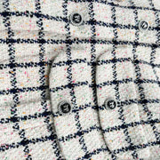 Roiii Lady Tweed Inlaid Plaid Check Blazer Jacket Multicolored Y221020