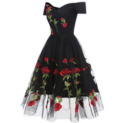 Black Lace Rose Dresses