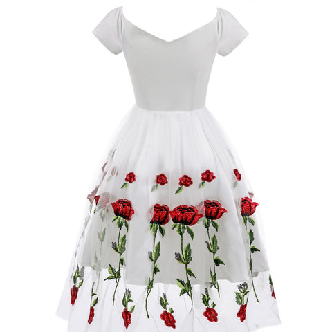 White Rose Lace Dresses