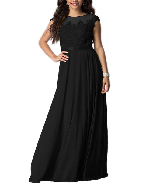 Womens Lace Embroidered Chiffon Summer Maxi Dress Party Evening Bridesmaids Dresses Plus Size S-4XL