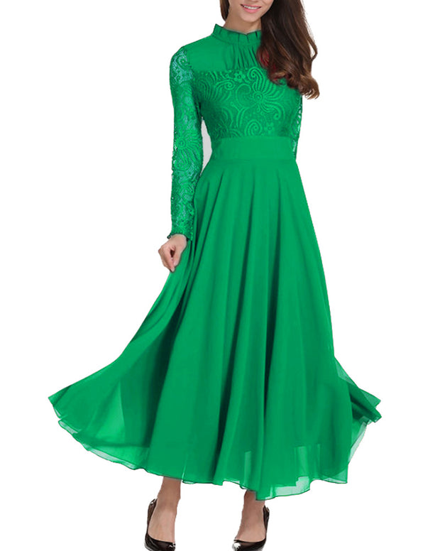 Women Green Vestidos Wedding Bridesmaids Dress Lace Slim Long Party Formal Dress