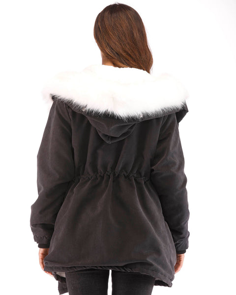 ROIII Women Winter Long Warm Coat Plus Velvet Thickening Coat
