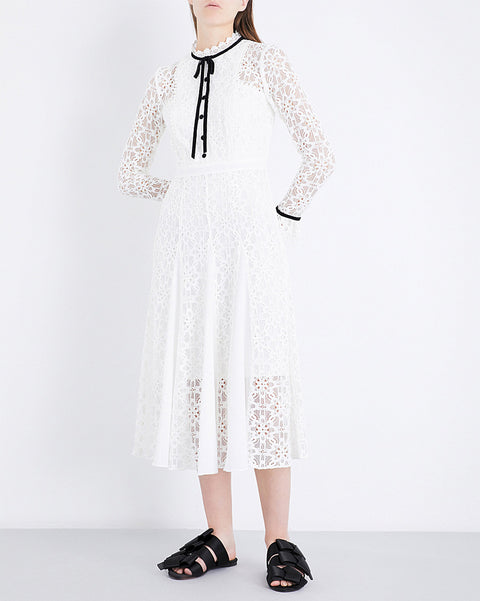 Roiii women's summer beautiful Slim Fit Lace Dresses white color