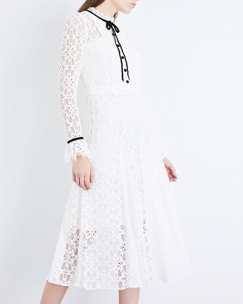 Roiii women's summer beautiful Slim Fit Lace Dresses white color