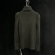 Roiii Womens Elegant Long Sleeve Sweater Tops With Bead M3018