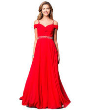 Lady Sling Strapless Shoulder Elegant Formal Red Party Dress