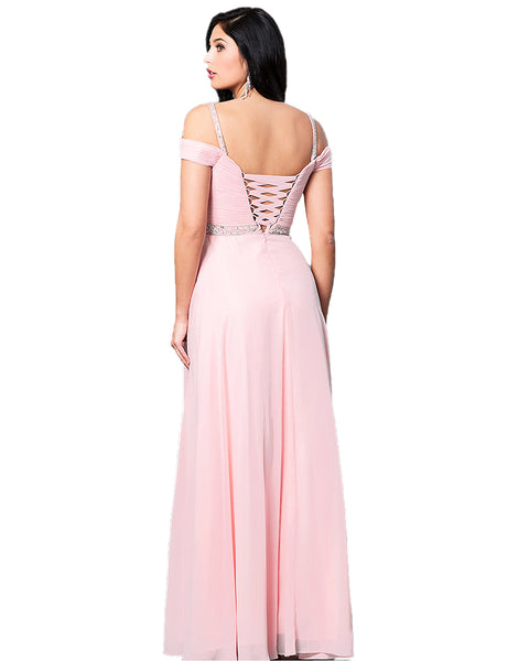 Lady Sling Strapless Shoulder Elegant Formal Navy Color Party Dress