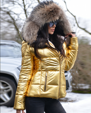 Roiii Gold Color Thicken Short Down Coat