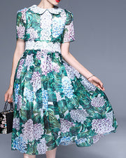 Roiii Summer fashion chiffon lace printing intellectual comfortable dresses