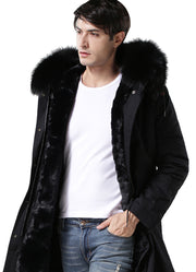 New Black Fur Man Jacket