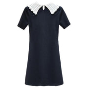 Roiii Womens Classy Short Sleeev A Line Midi Dress Strenchy Skirt V037