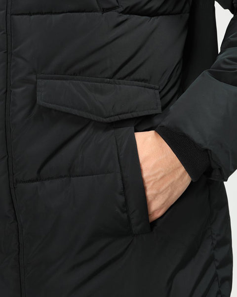ROIII Men's Winter Warm Cotton Hooded Down Coat