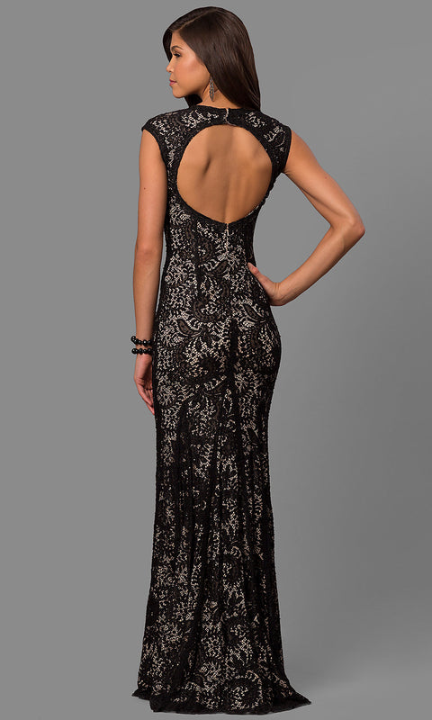 Roiii backless net yarn embroidered fishtail floor-length long black color party dresses