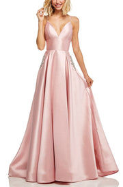 Roiii backless shoulder-straps floor-length long dresses party dresses light coffee color