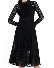 Roiii women's summer beautiful Slim Fit Lace Dresses BLACK color