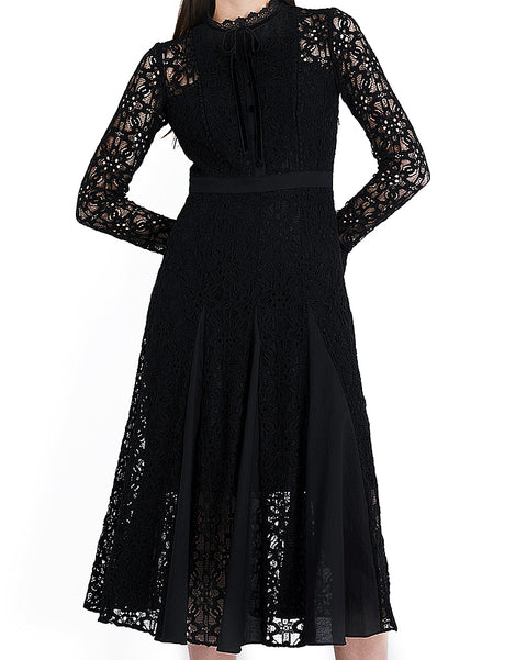 Roiii women's summer beautiful Slim Fit Lace Dresses BLACK color