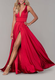 Roiii deep-V open back beautiful party dresses
