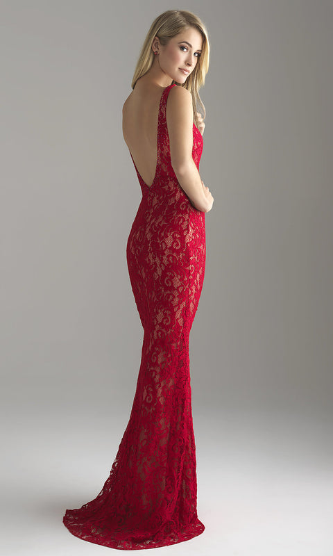 Roiii lace deep v-neck floor-length long fishtail long dresses royal red color dresses