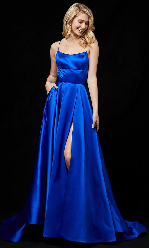 Roiii backless floor-length long dresses royal blue party dresses