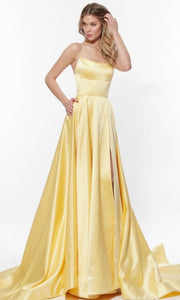 Roiii backless floor-length long dresses royal yellow party dresses